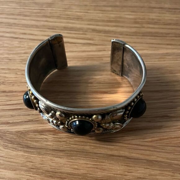 Vingate silver tone tribal cuff - Picture 1 of 5